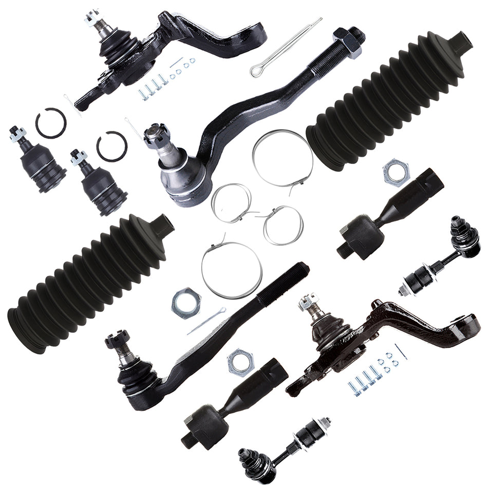 12Pcs Front Ball Joint Sway Bar End Link Tie Rod End For 1995-2000 Toyota Tacoma