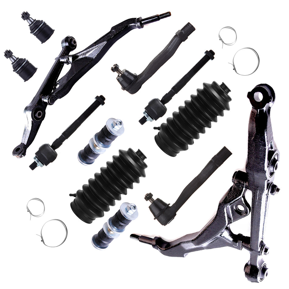 12x Front Control Arm Ball Joint Tie Rod End Kit For 1992 93 94-1995 Honda Civic