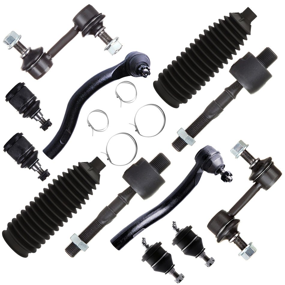 12x Front Ball Joint Sway Bar End Link Tie Rod End For 2003-2007 Honda Accord