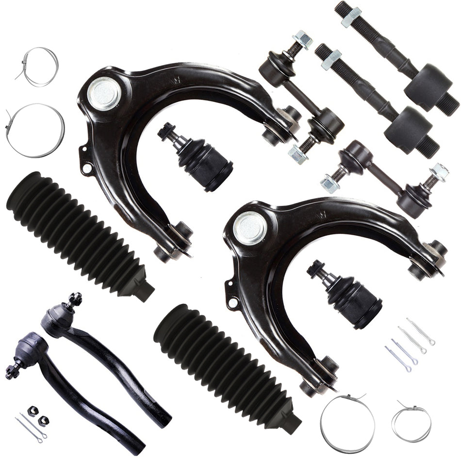 12x Front Upper Control Arm Tie Rod End Kit Fits 2004-07 Acura TSX Honda Accord