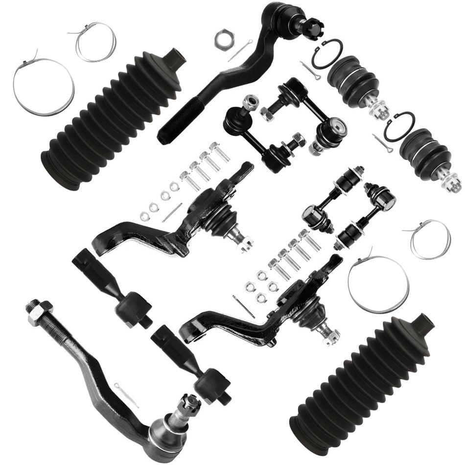 14Pcs Fit For 2001-2004 Toyota Tacoma Front Lower Ball Joints Sway Bar Tie Rod