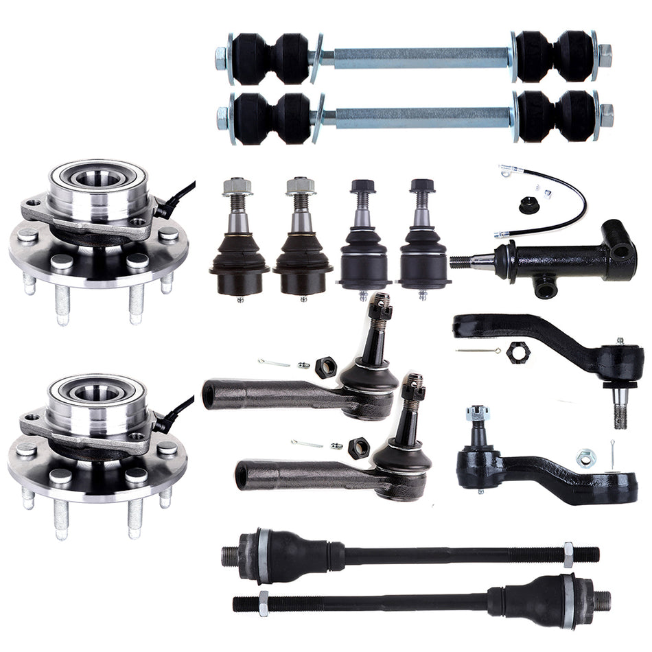 15PCS Front Tie Rod End Sway Bar Wheel Bearning Hub For 2000-05 Chevrolet Tahoe