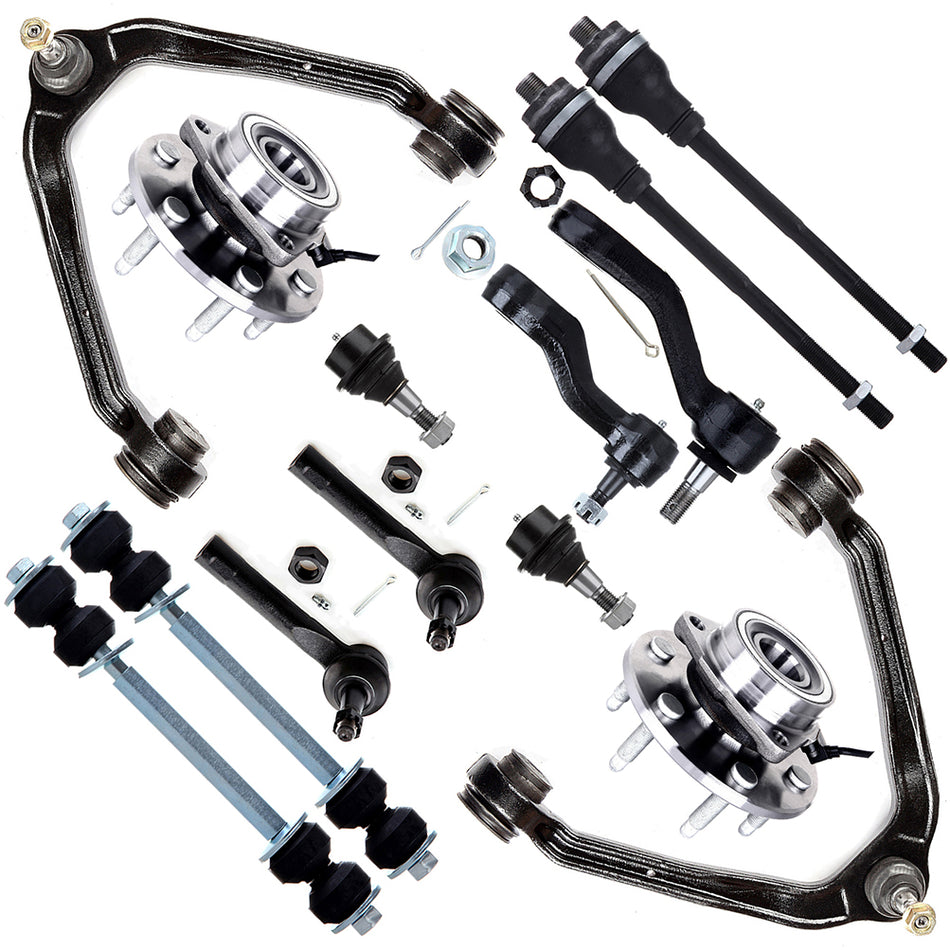 14x Sway Bar Control Arm Ball Joint Wheel Bearning Hub For 2000-2006 GMC Yukon