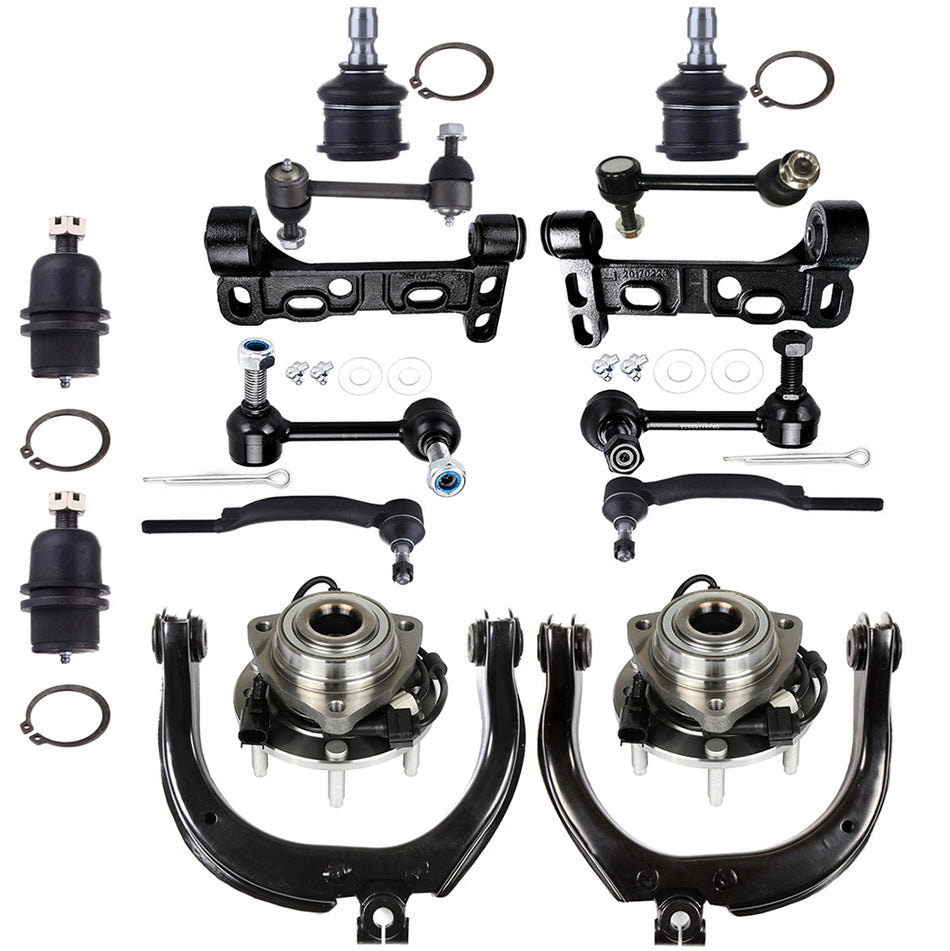 16Pcs Front Control Arm Ball Joint Tie Rod Sway Bar For 2004-2006 GMC Envoy XL