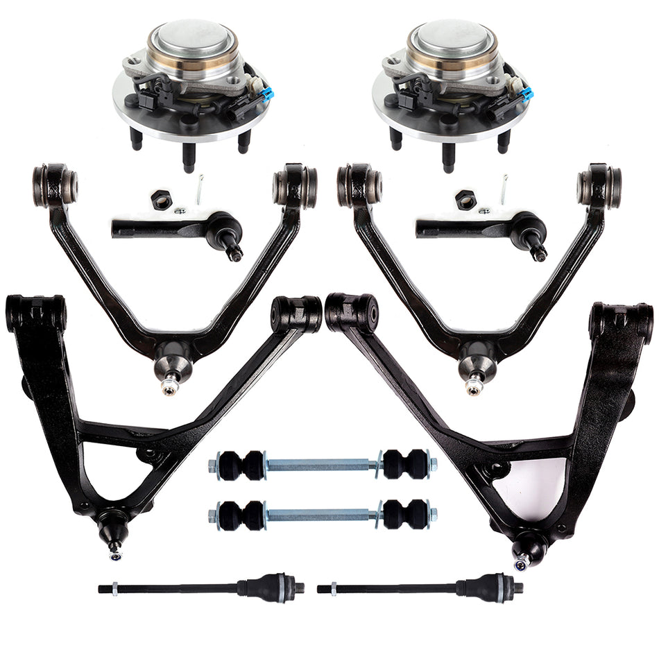 For 06 Chevrolet Avalanche 1500 12Pcs Wheel Bearning Hub Control Arm Ball Joint