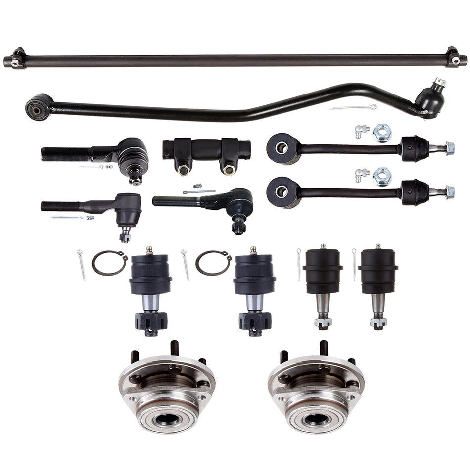 For 2000-2006 Jeep TJ 14x Front Wheel Bearning Hub Sway Bar Ball Joint Tie Rod