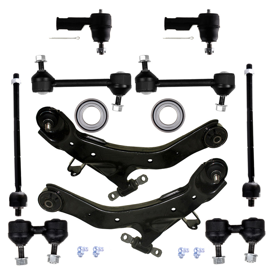 For 01-06 Hyundai Elantra 12Pcs Wheel Bearning Sway Bar Control Arm Ball Joint