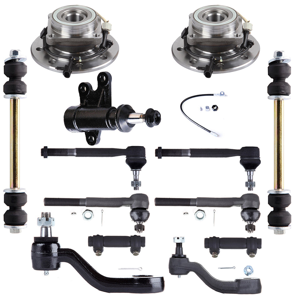 For 95-00 GMC K2500 K3500 13x Front Wheel Bearning Hub Sway Bar Tie Rod End Link
