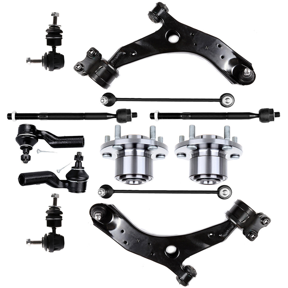 For 2004-2005 Mazda 3 Front Control Arm Ball Joint Tie Rod End Sway Bar End Link