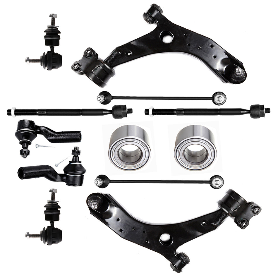 For Mazda 3 05-2008 Front Lower Control Arm Ball Joint Tie Rod End Wheel Bearing