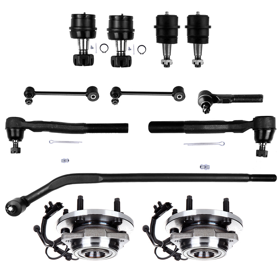 12x Steering Tie Rod End Ball Joint Wheel Bearning Hub For 07-16 Jeep Wrangler