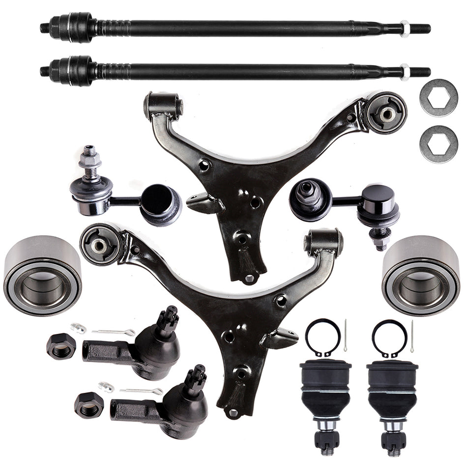 For 2004-2005 Honda Civic 12Pcs Front Lower Wheel Bearning Sway Bar Tie Rod End