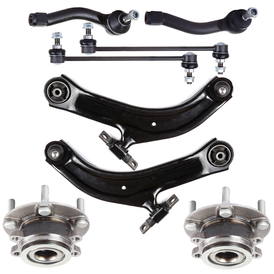 For 2007-2012 Nissan Sentra 8x Front Control Arm Ball Joint Tie Rod End Sway Bar