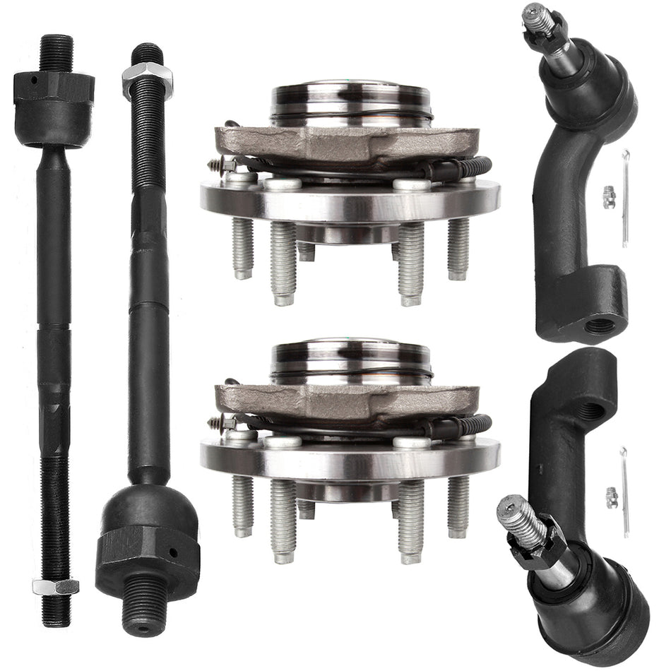 For 09-2010 Ford F-150 6x Front Inner Outer Wheel Bearning Hub Tie Rod End Link