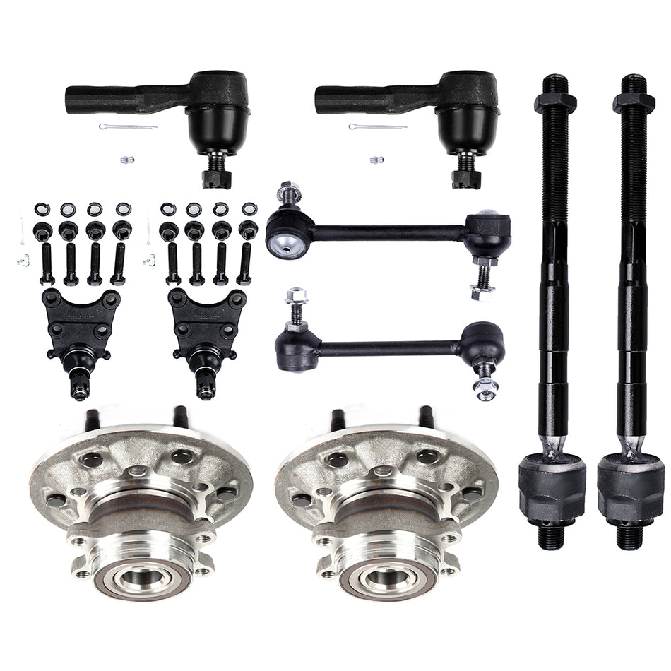 10x Front Ball Joint Steering Tie Rod End Sway Bar For 09-12 Chevrolet Colorado