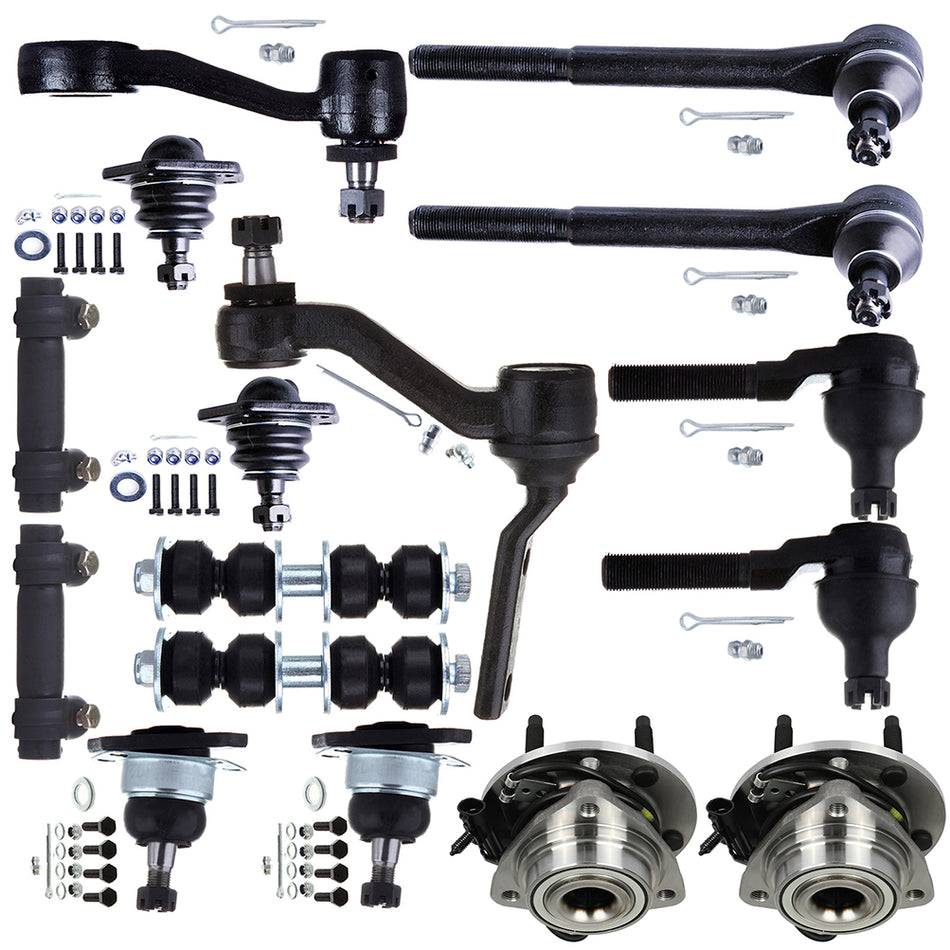 For 97-04 GMC Sonoma 16Pcs Front Wheel Bearning Hub Sway Bar Ball Joint Tie Rod