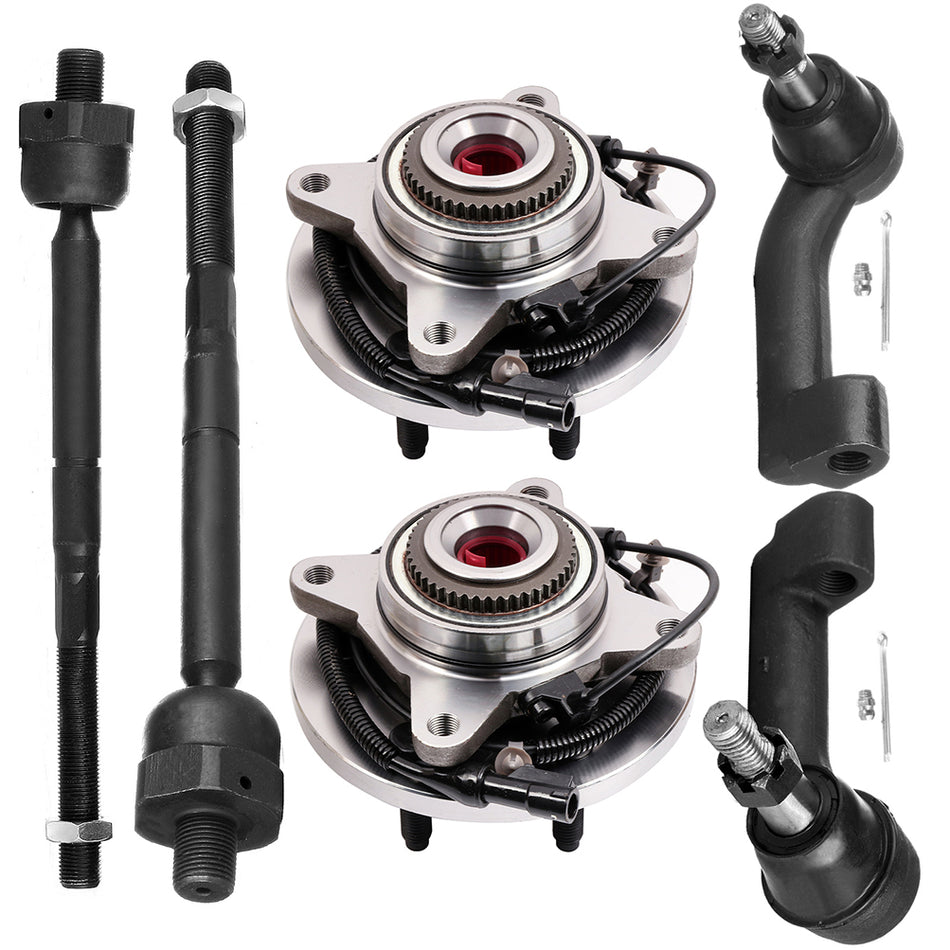Front Inner Outer Tie Rod End Link Wheel Bearning Hub Fits 2009-2010 Ford F-150