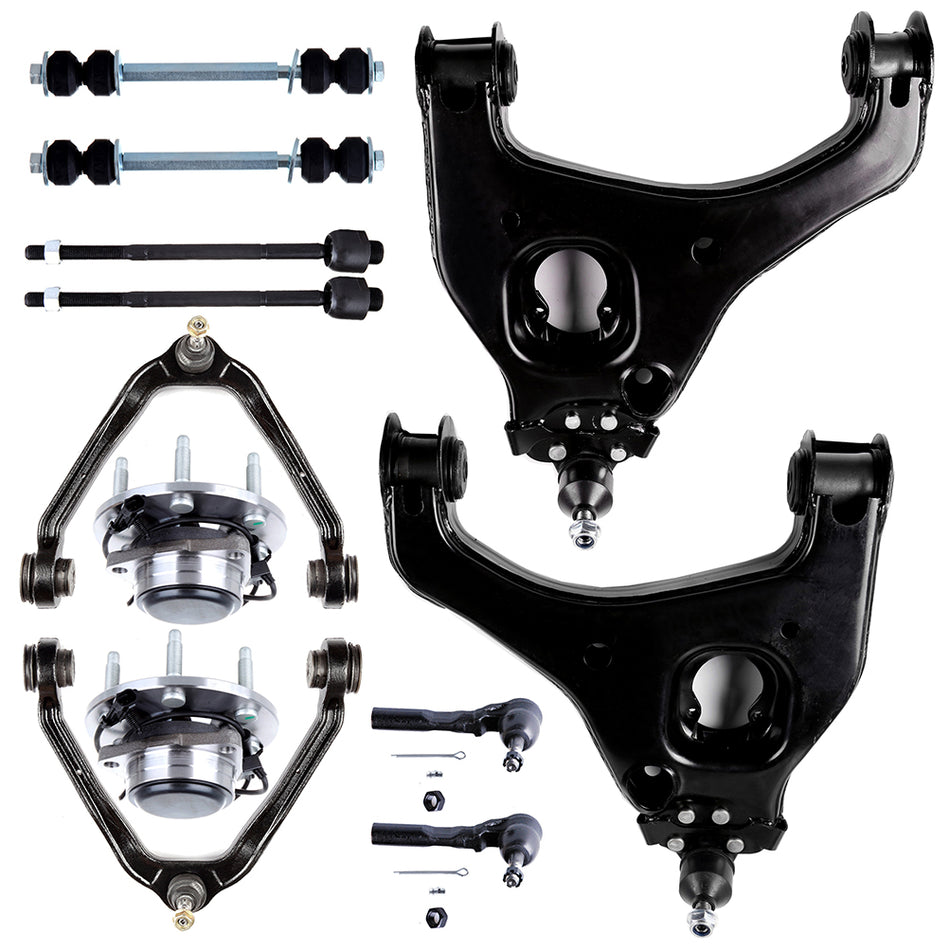For Chevry Silverado GMC Sierra 1500 Front Lower Control Arms Wheel Hub Bearings
