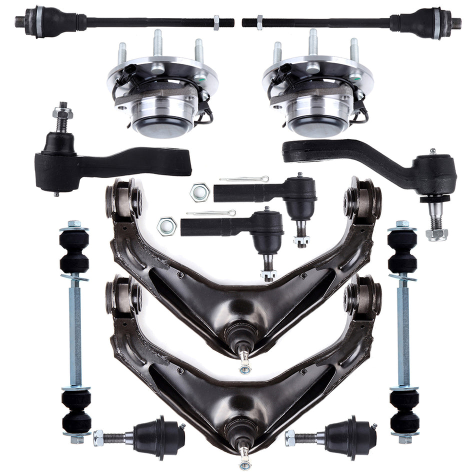 Front Upper Control Arm Ball Joint Tie Rod Wheel Bearning Hub For GMC Sierra