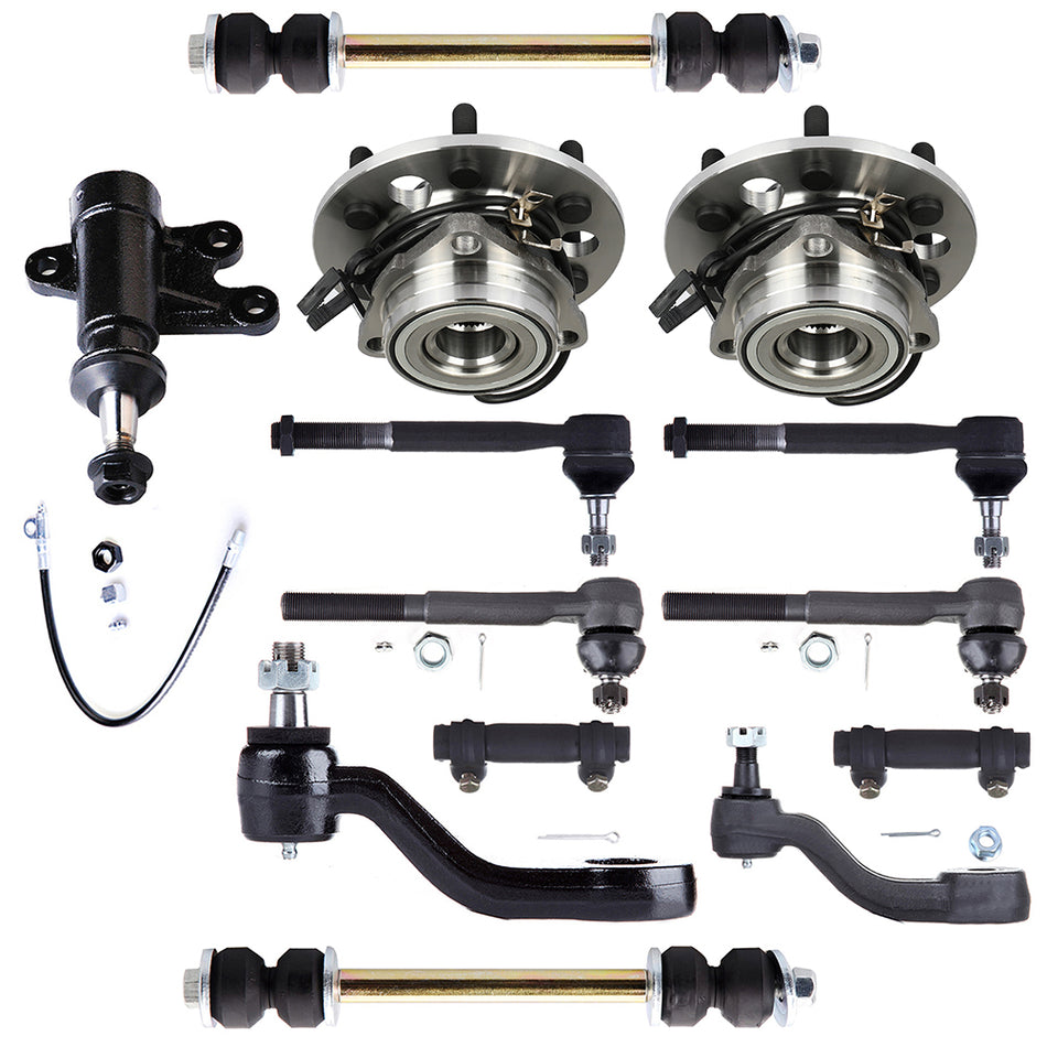 Front Steering Tie Rod End Sway Bar End Link Wheel Hub Bearning For 95-99 Tahoe