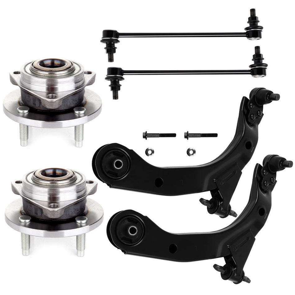 6x For 03-07 Saturn Ion Front Control Arm Ball Joint Sway Bar Wheel Bearning Hub