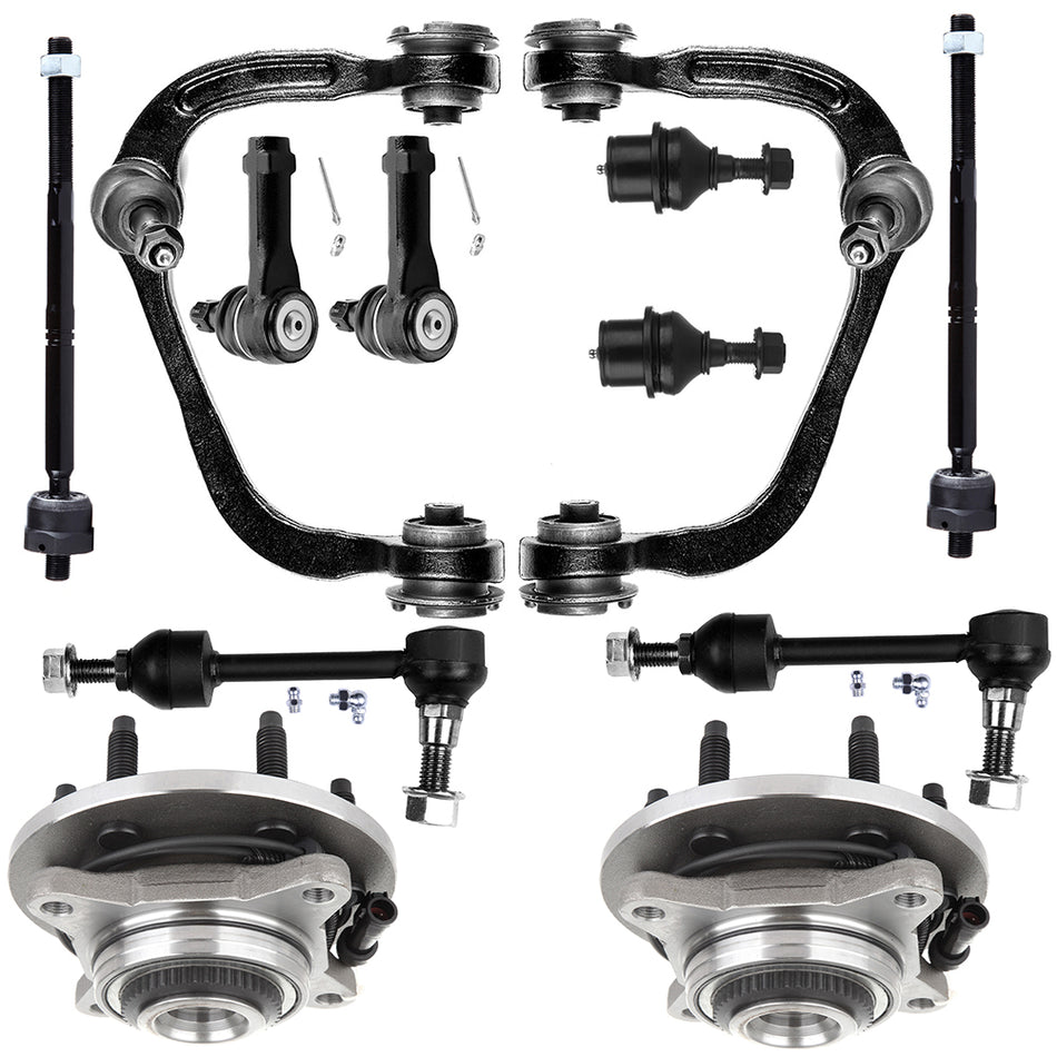 12Pcs Front Control Arm Ball Joint Tie Rod End Sway Bar For 2004-2005 Ford F-150