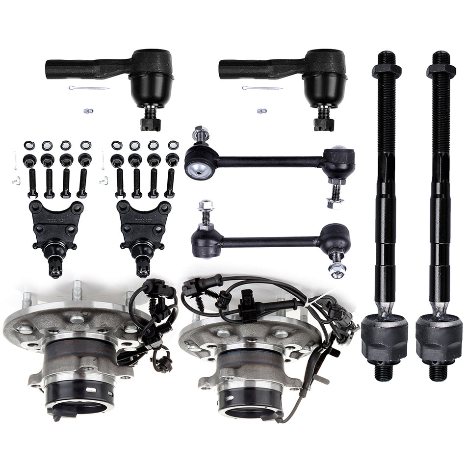 Front Tie Rod Ends Sway Bars Wheel Hub Bearings For GMC Canyon Isuzu i-350 i-370