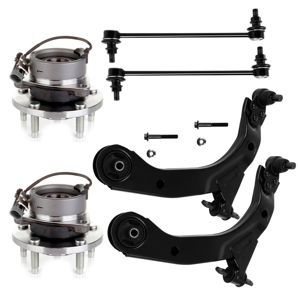 For 2006-2011 Chevrolet HHR 6Pcs Front Control Arm Ball Joint Wheel Bearning Hub