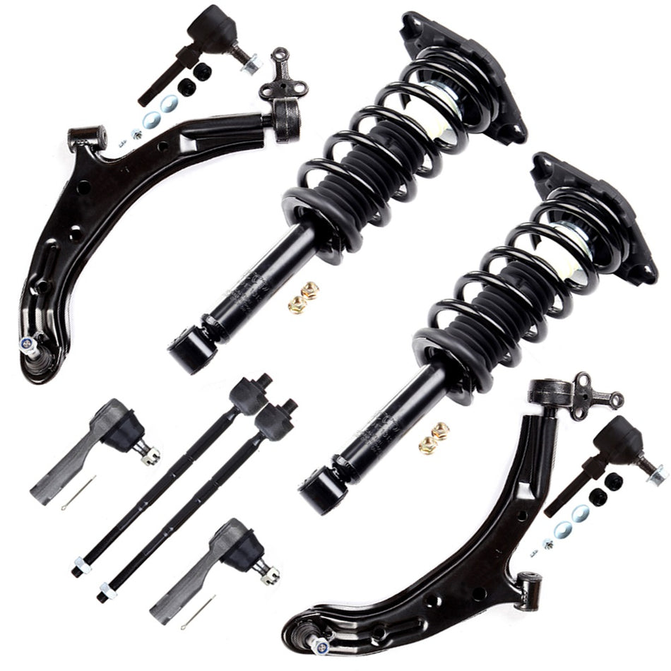 2000-2006 Nissan Sentra Front Rear Struts Tie Rod Control Arm Sway Bar 10pcs