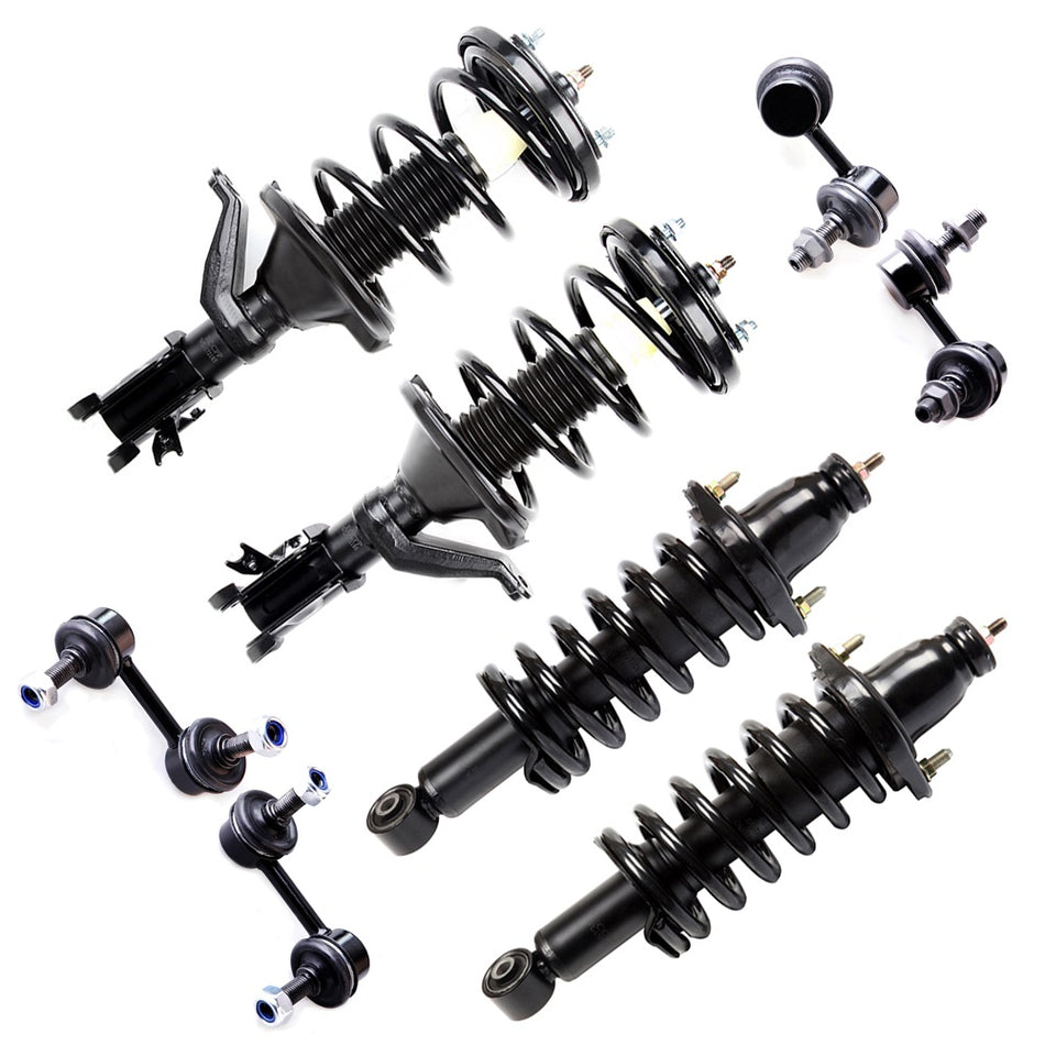 Front & Rear Gas Struts with Springs Sway Bars For 2003 2004 2005 Honda Civic 1.7L