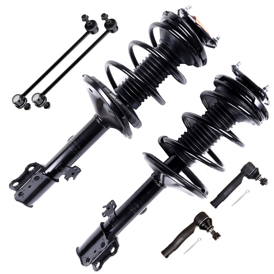 Front Struts Coil Spring Outer Tie Rods Sway Bar For 2001-2005 Toyota RAV4 AWD