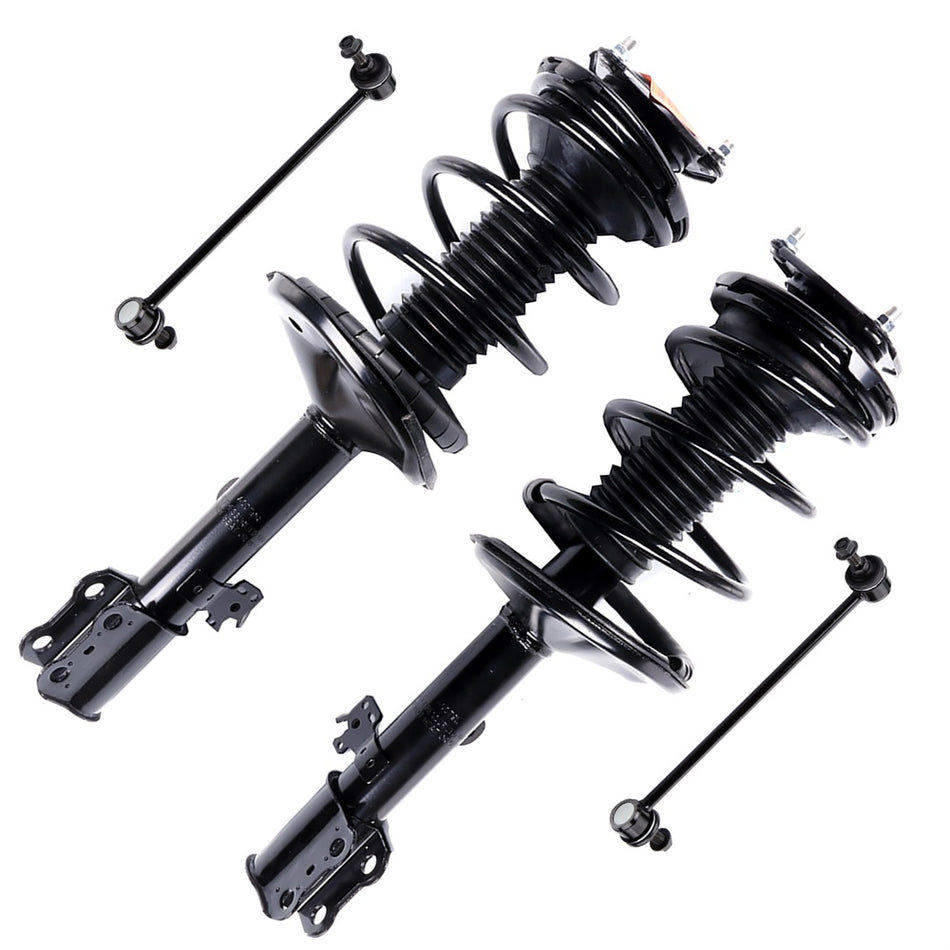4x Complete Front Struts Coil Spring Sway Bar Kit For Toyota RAV4 AWD 2001-2005