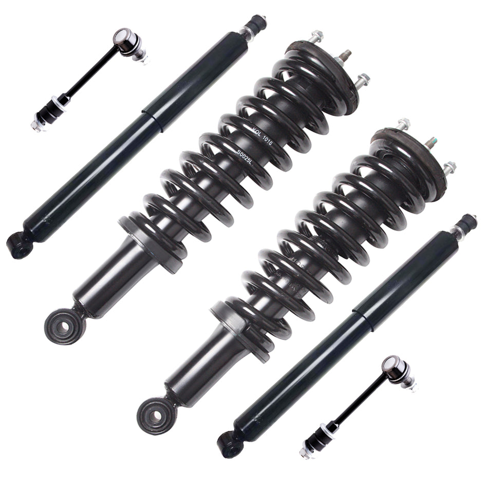 Toyota Tundra Front Rear Struts Shocks Sway Bar Links 6pcs Suspension Kit