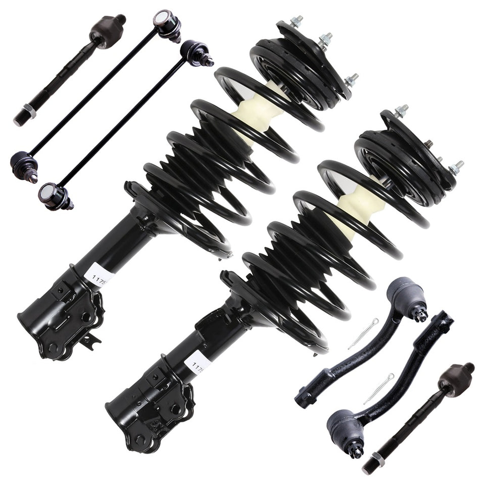 10PCS Front Strut Sway Bar Tierod Kit For 2007 2008 2009-2011 Hyundai Accent FWD