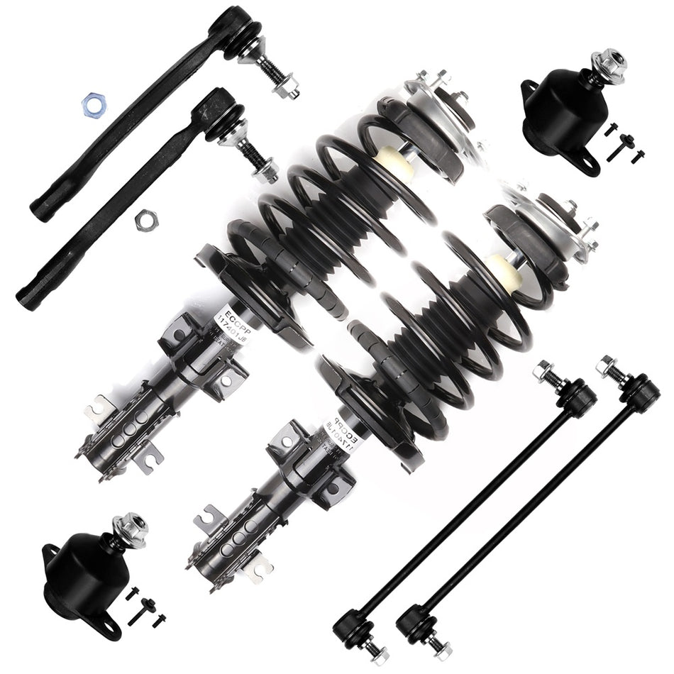Front Struts & Tie Rods & Sway Bar & Ball Joints Kit For Volvo V70 S80 S60