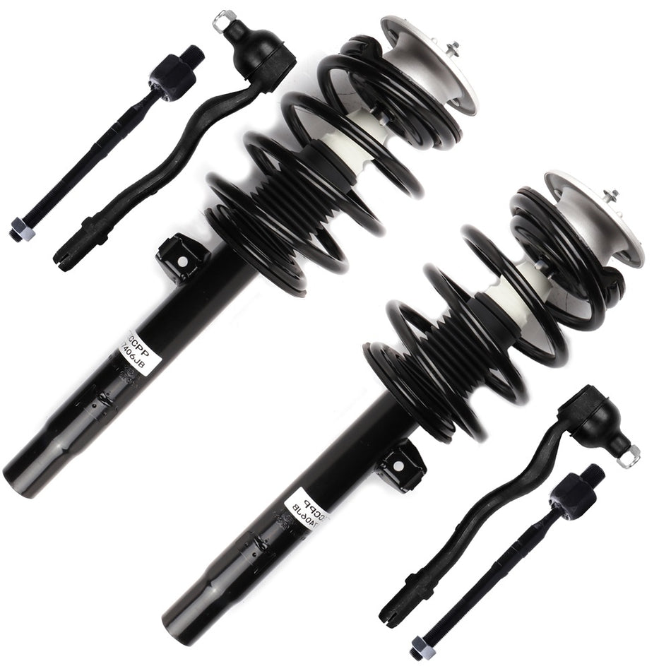 6pcs Front Struts withCoil Spring Tie Rods Kit For BMW 320i 323i 325i 325Ci 330i