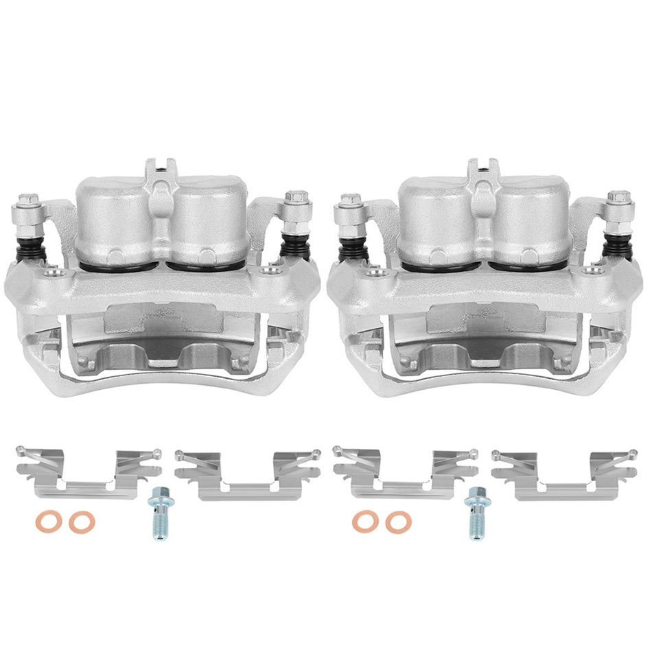 Front Left Right Brake Calipers With Bracket Pair For 2009-2012 Suzuki Equator