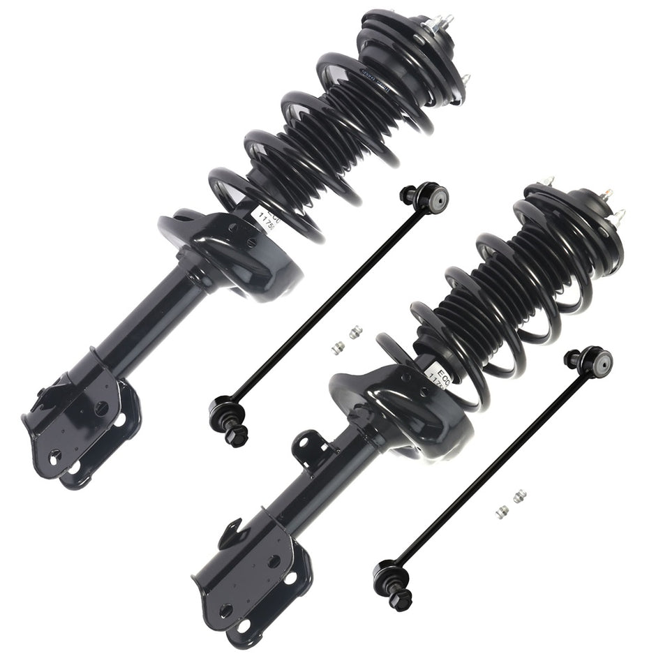 For 2008 2009 2010 Honda Odyssey 4pc Front Strut with Coil Spring Sway Bar Links