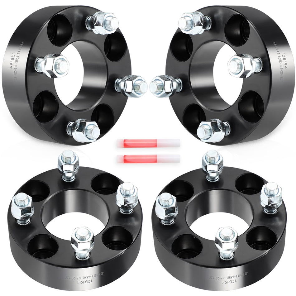 (4) 1.5inch 4x4 4x101.6 Wheel Spacers 1/2inchx20 Fits EZGO Club Car Golf Cart 66mm