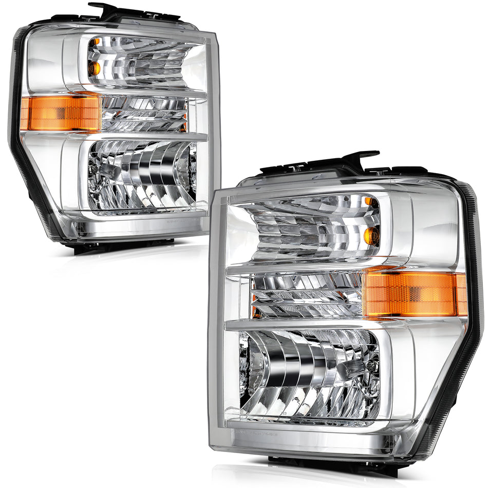 Left Right Side Headlights Assembly For 2008-2021 Ford E-150 E-250 Super Duty