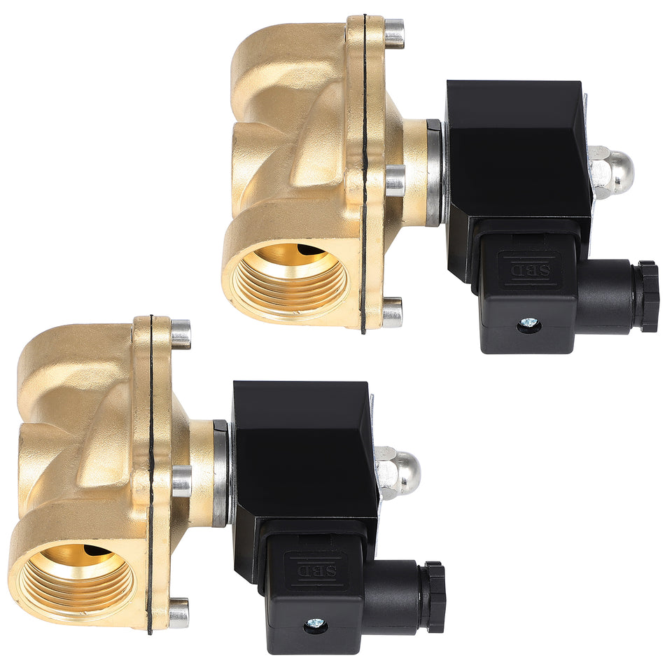 2PCS Air Ride Suspension Valve Brass 1inch NPT 110V-120V Electric Solenoid Air N/C