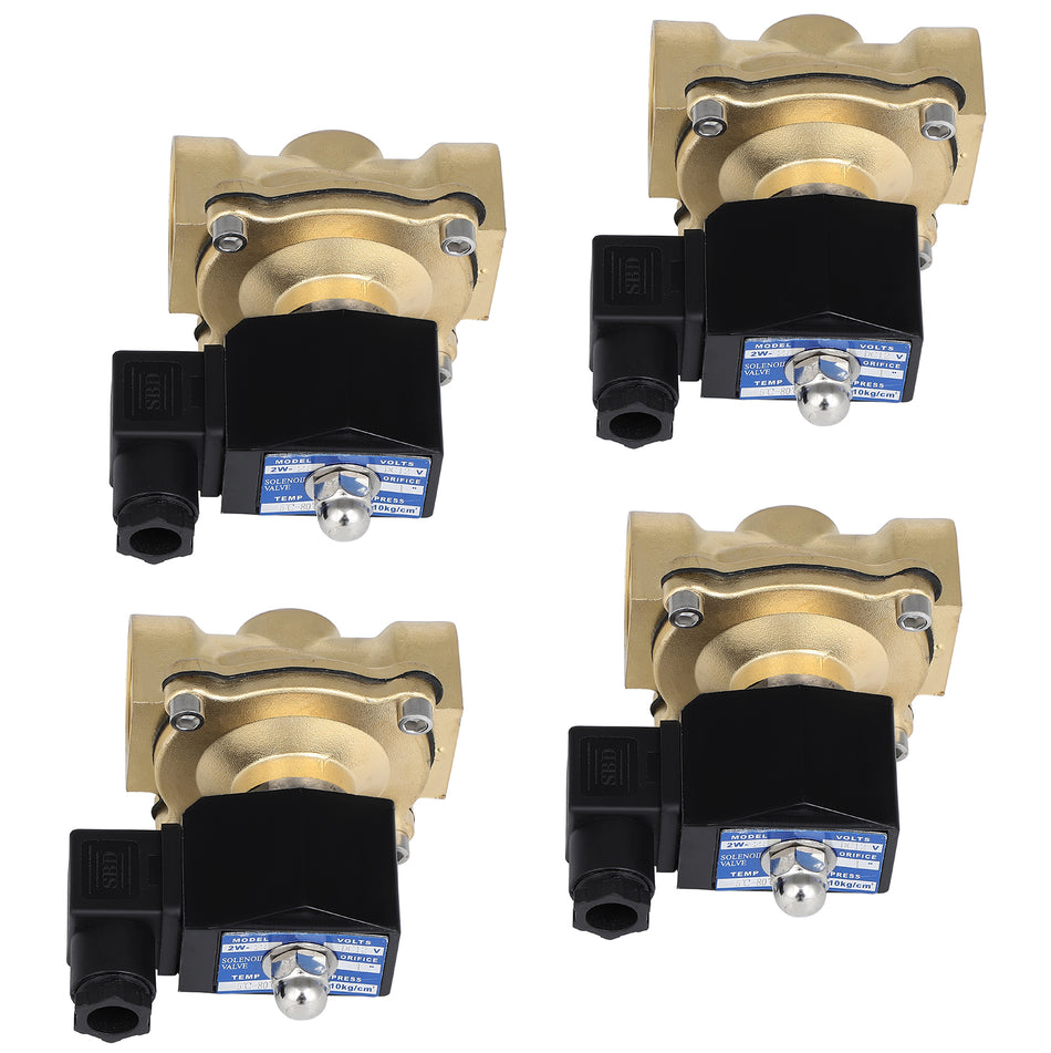 Air Ride Suspension Valve Brass Electric Solenoid Air N/C Kit 4x 1inch NPT 12V
