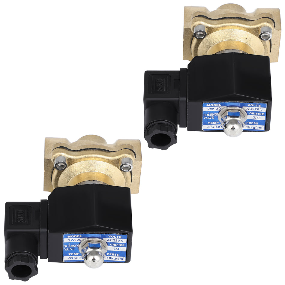 2x 3/4inch NPT Air Ride Suspension Valve Brass Electric Solenoid Air N/C 220-240V