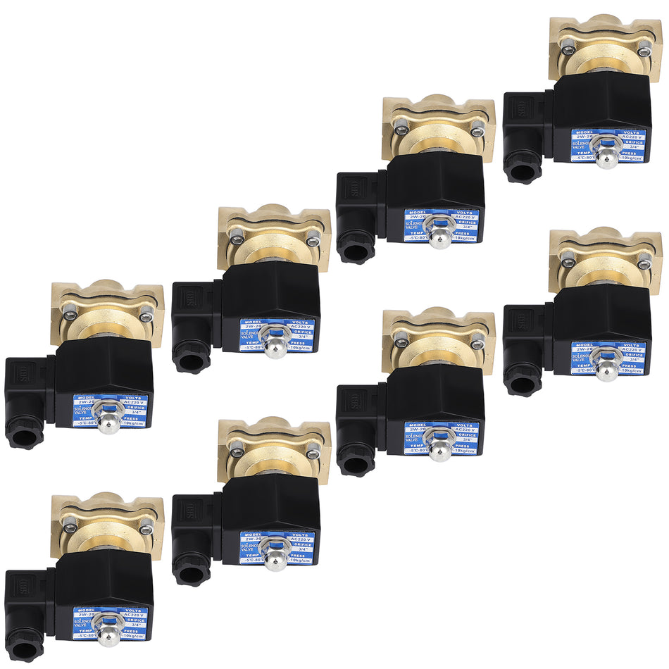 8PCS 3/4inch NPT 220V-240V Brass Electric Solenoid Valve NPT Gas Water Air N/C