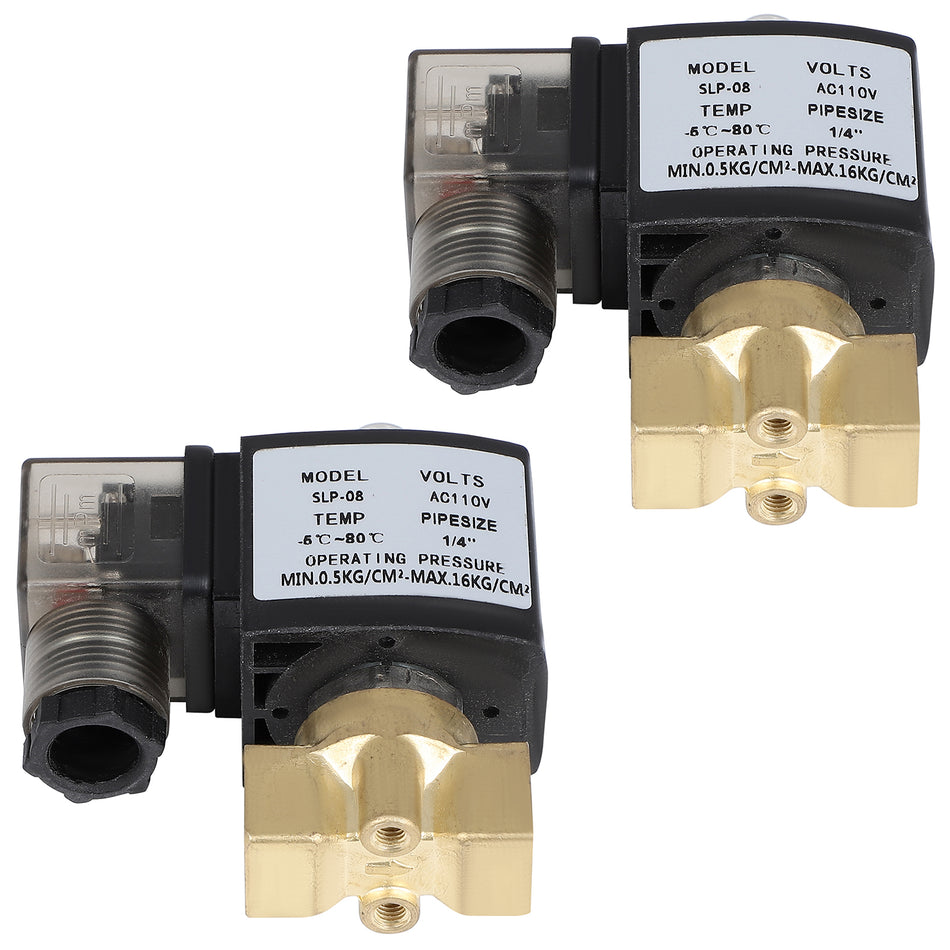 2x 1/4inch NPT 110-120V Air Ride Suspension Valve Brass Electric Solenoid Air N/C
