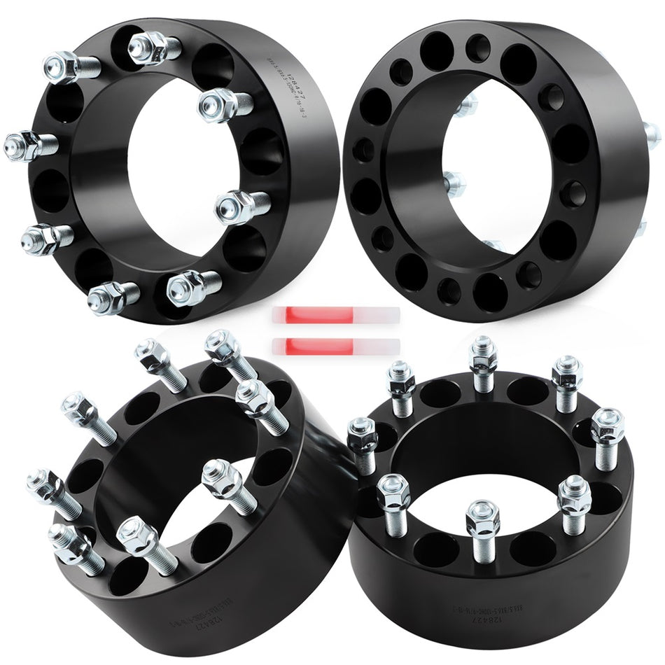 4 Pcs 3inch 8x6.5 Wheel Spacers 9/16inchx18 For Dodge Ram 2500 Ram 3500 1995-2010 2011
