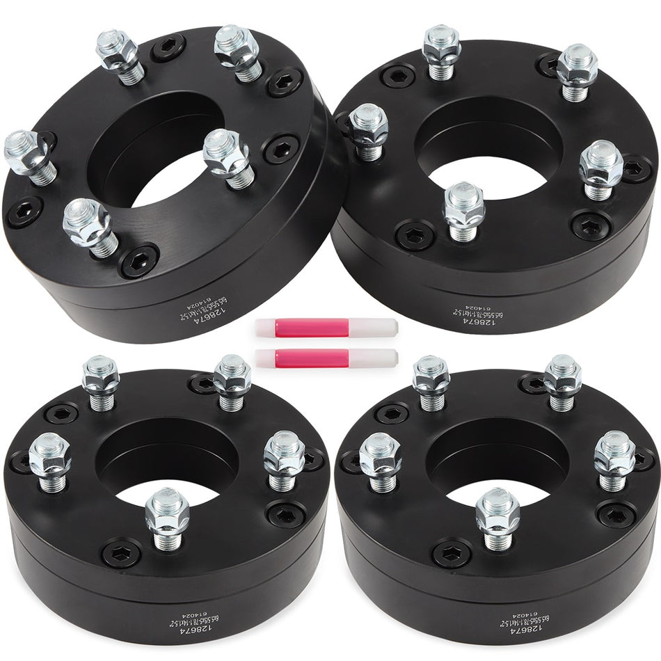 (4) 6x5.5 to 5x5 Wheel Adapters 2inch 6x139.7 Hub to 5x127 Wheel Fits GMC Sierra