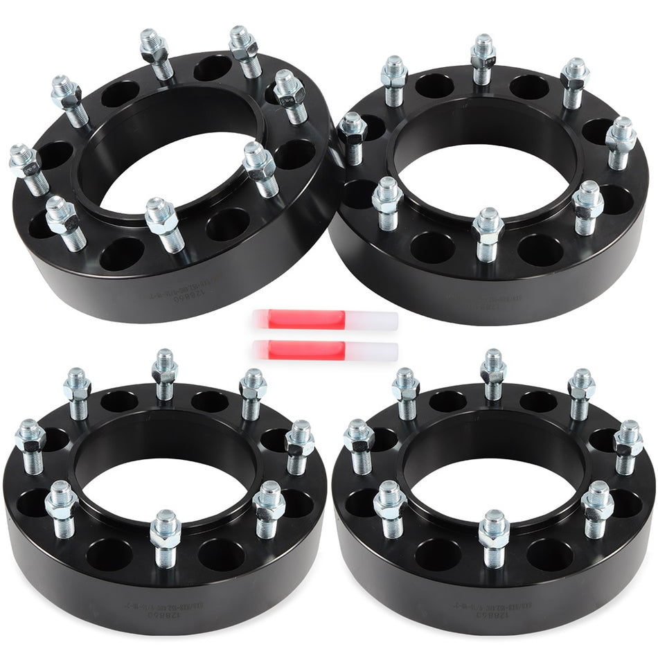 4Pcs 2inch 8x8 9/16-18 Studs Skid Steer Wheel Spacers 6inch For 8 Lug Bobcat Case CAT