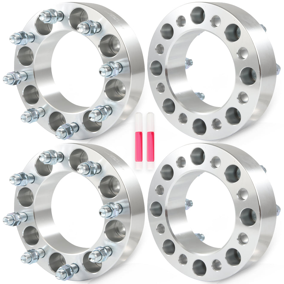(4) 2inch 8x6.5 to 8x170 Wheel Adapters 9/16inchx18 For 8x170 Wheels on Ford Ram Truck