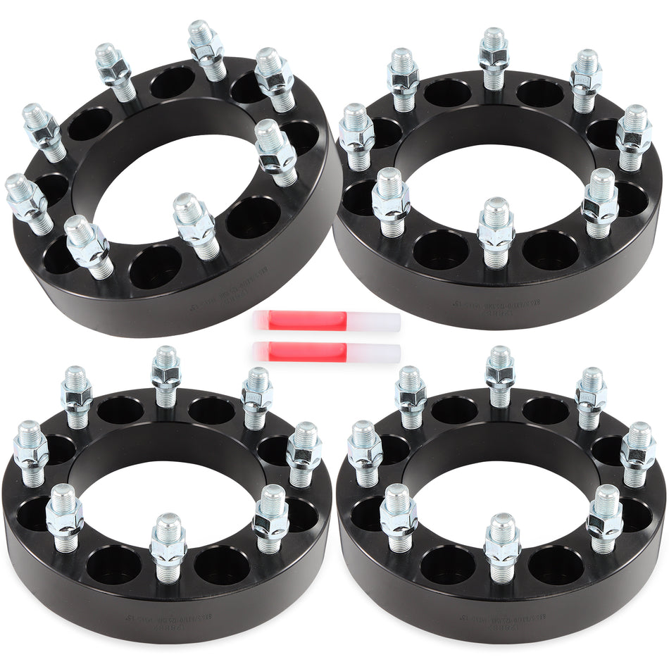 (4) 1.5inch 8x6.5 to 8x170 Wheel Adapters 14x1.5 Studs For Chevrolet GMC Ram Hummer